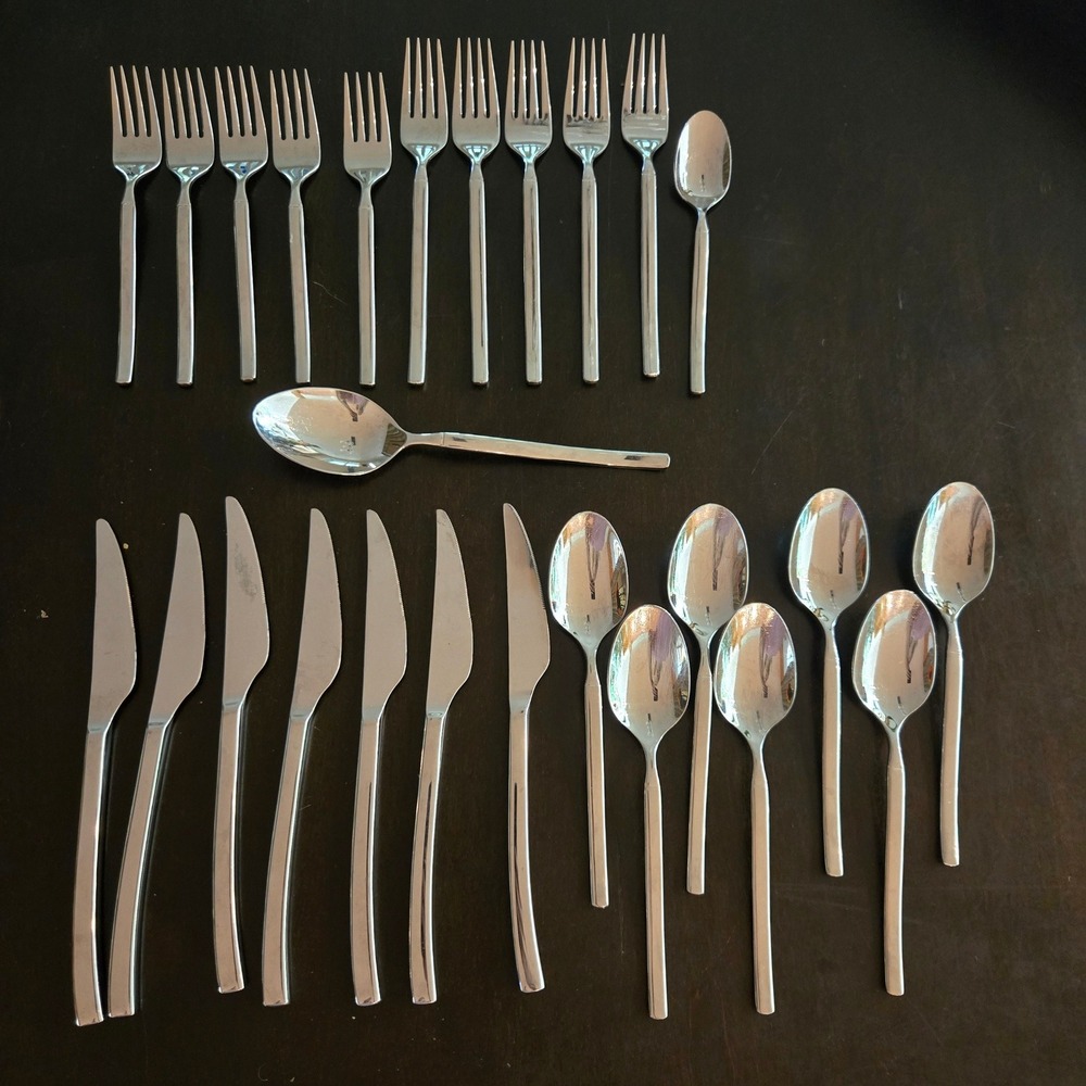 Zwilling J.A. Henckels Opus Flatware Set Stainless 26pc Modern Forks Dinner +